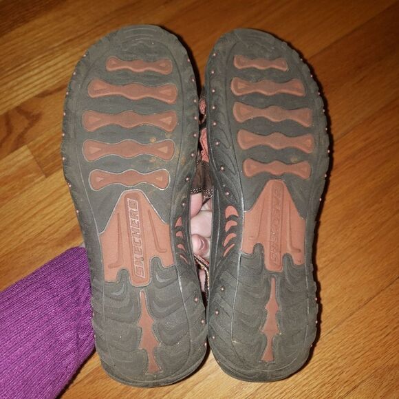 Skechers Brown Leather Slip-On Sandals - Picture 6 of 7